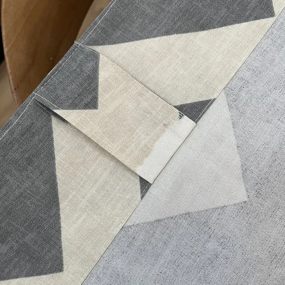 2 West Elm Gray Chevron Zig Zag Cotton Window Panels 48